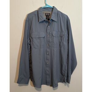 Gravel Gear‎ Mens Large Vented Zip Pocket Long Sleeve Button Fishing Shirt